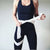 Womens Sporting Leggings Black Print