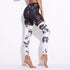 Print Leggings Mesh Patchwork